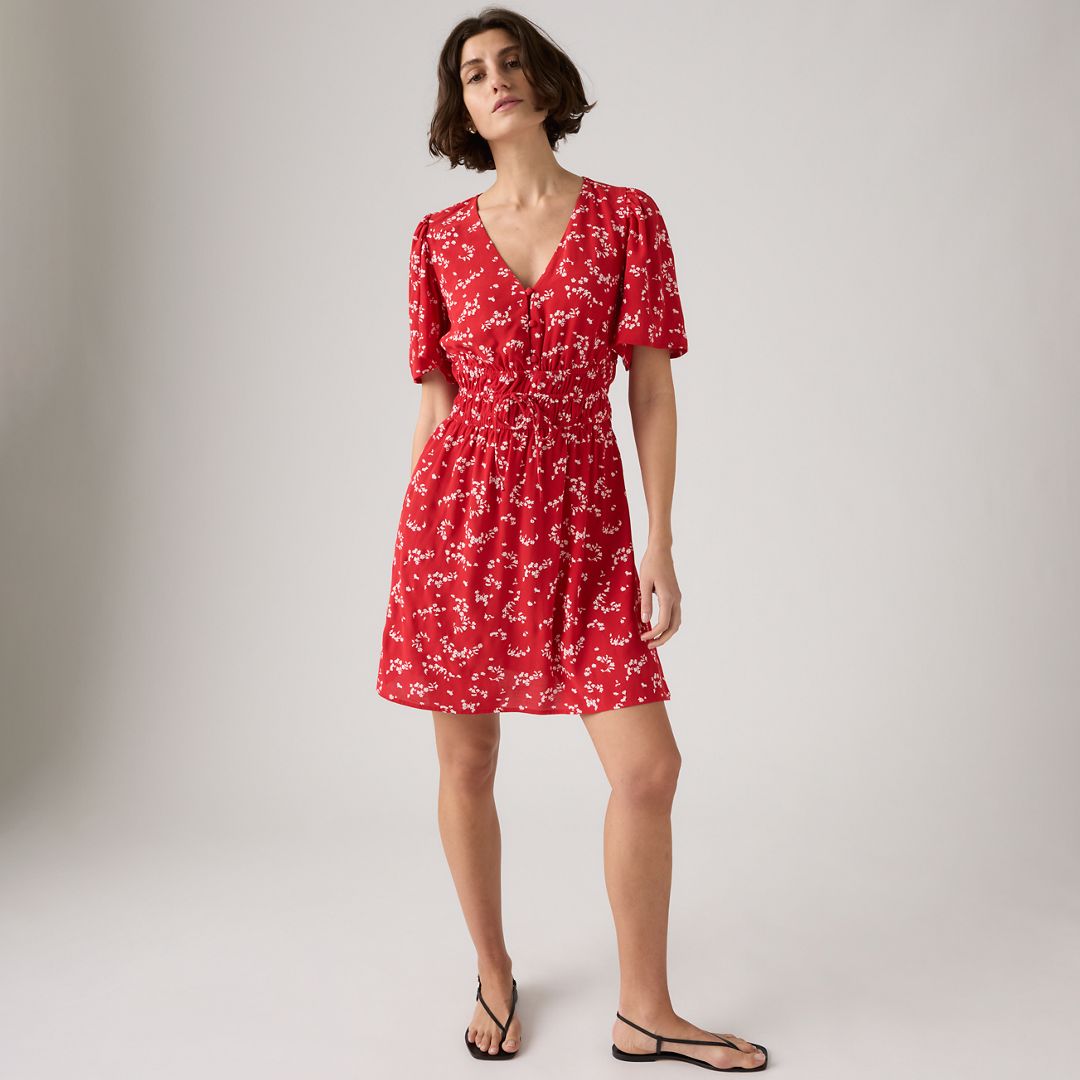 Levi's Rylan Short-Sleeve Crepe Mini Dress - Women's L