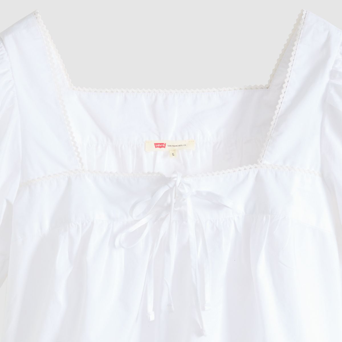 Darling Short Sleeve Cutwork Blouse — Bright White - White