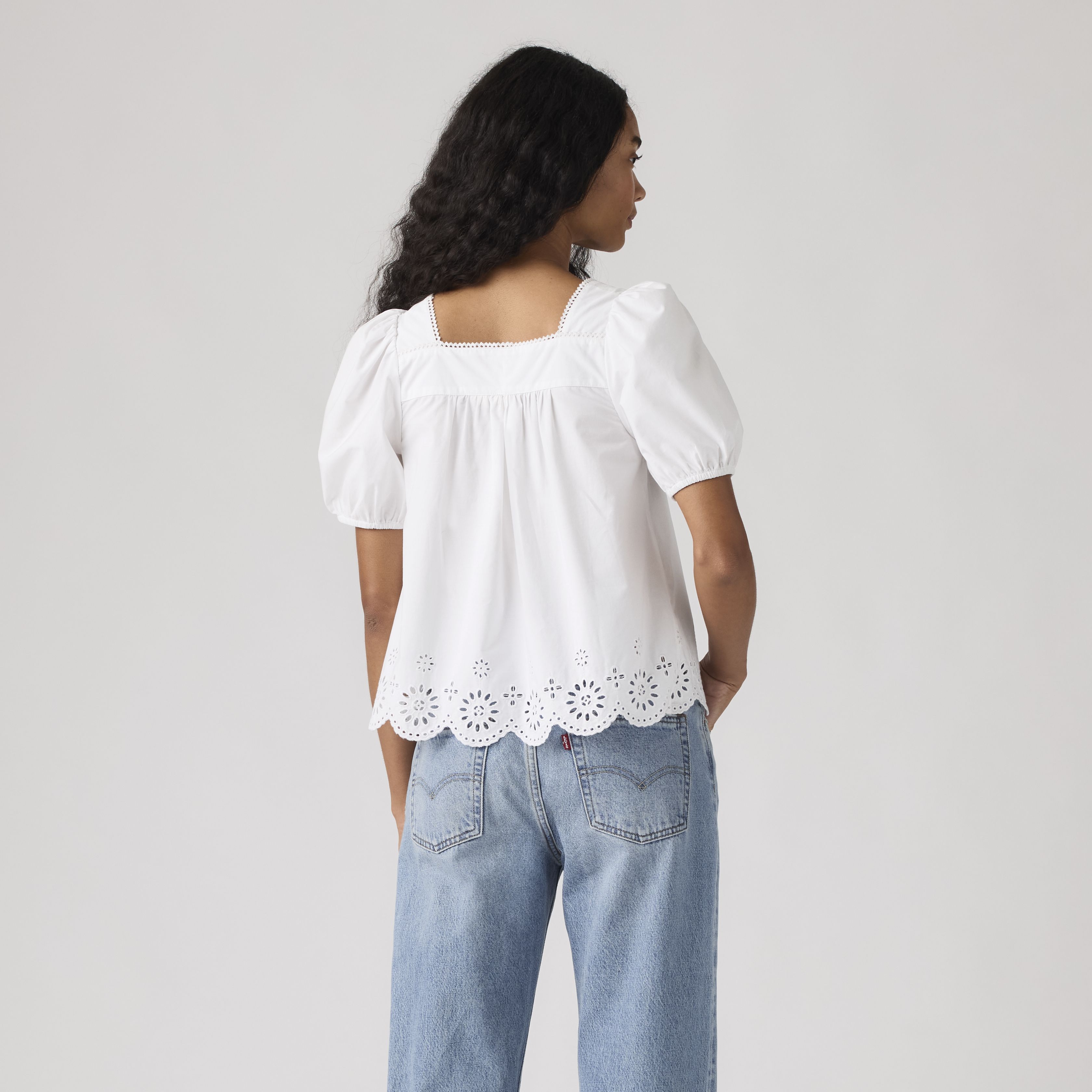 Darling Short Sleeve Cutwork Blouse 4