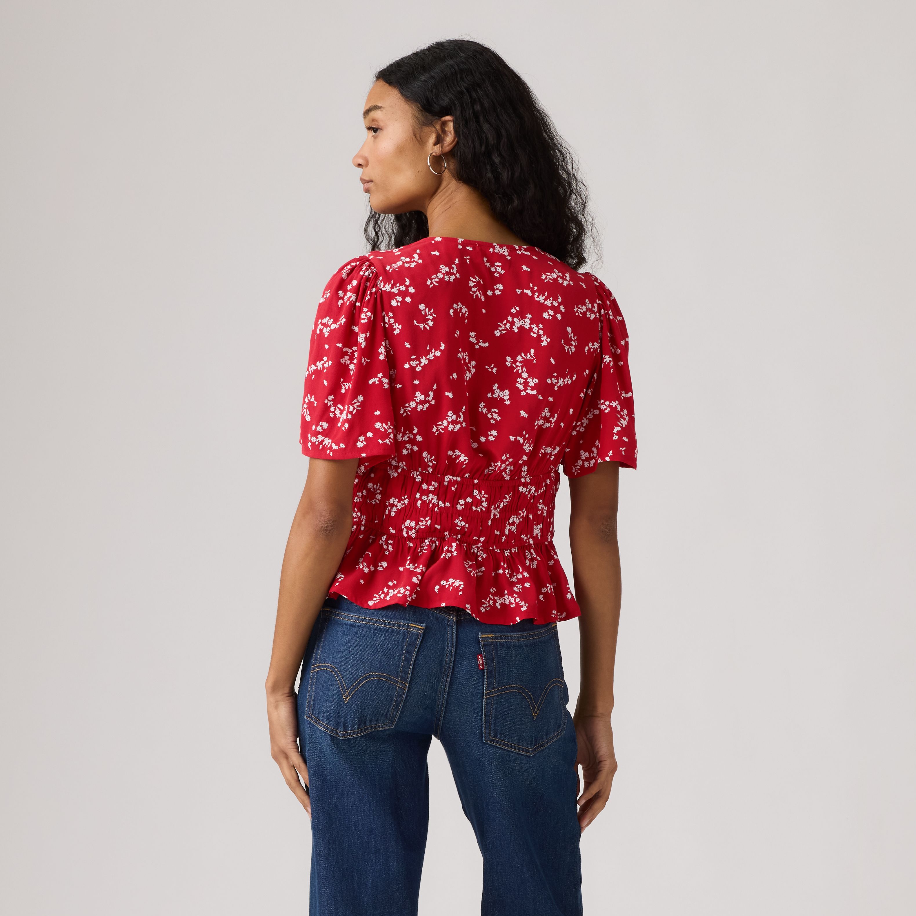 Rylan Short-Sleeve Crepe Blouse 4