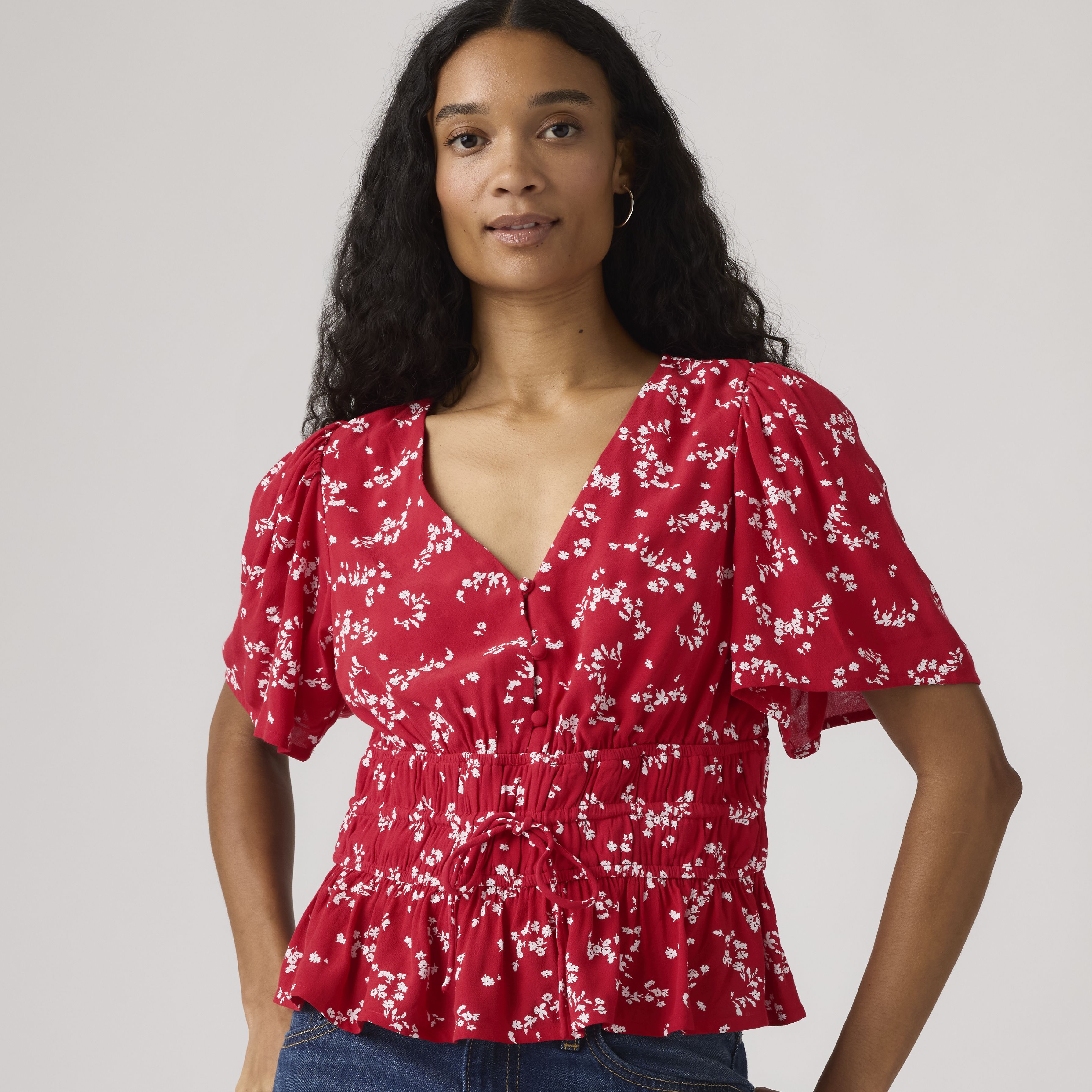 Ryan Short-Sleeve Crepe Blouse 15