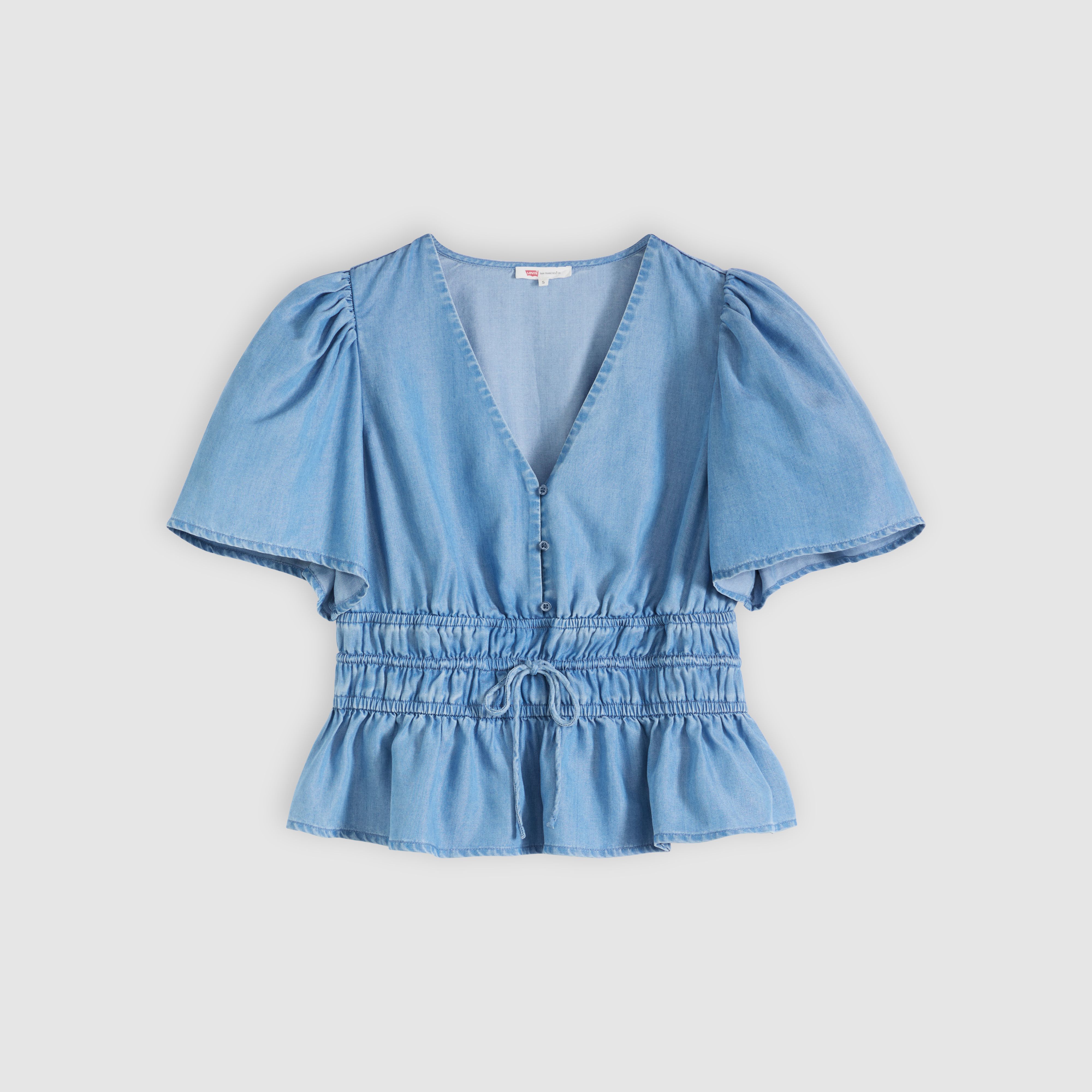 Rylan Short-Sleeve Crepe Blouse 1