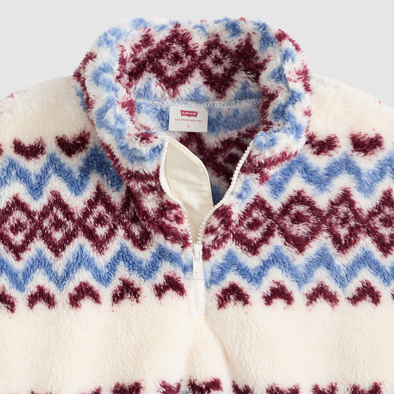 Felpa Gemma in pelliccia sintetica con cerniera a 1/4 6