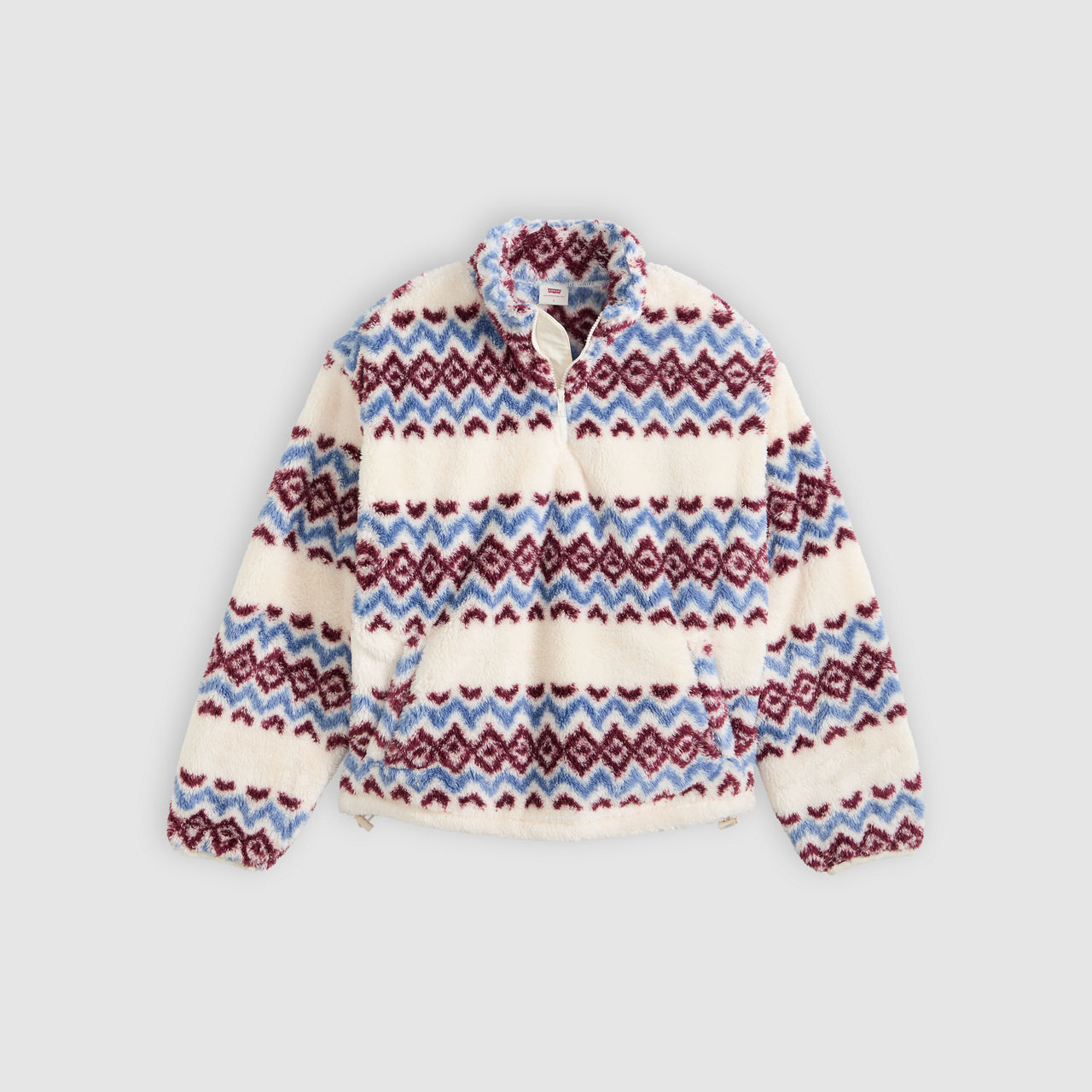 Felpa Gemma in pelliccia sintetica con cerniera a 1/4 5