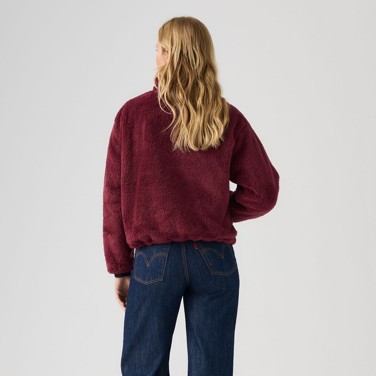 Gemma Sherpa Quarter-Zip Pullover — Tawny Port - Purple