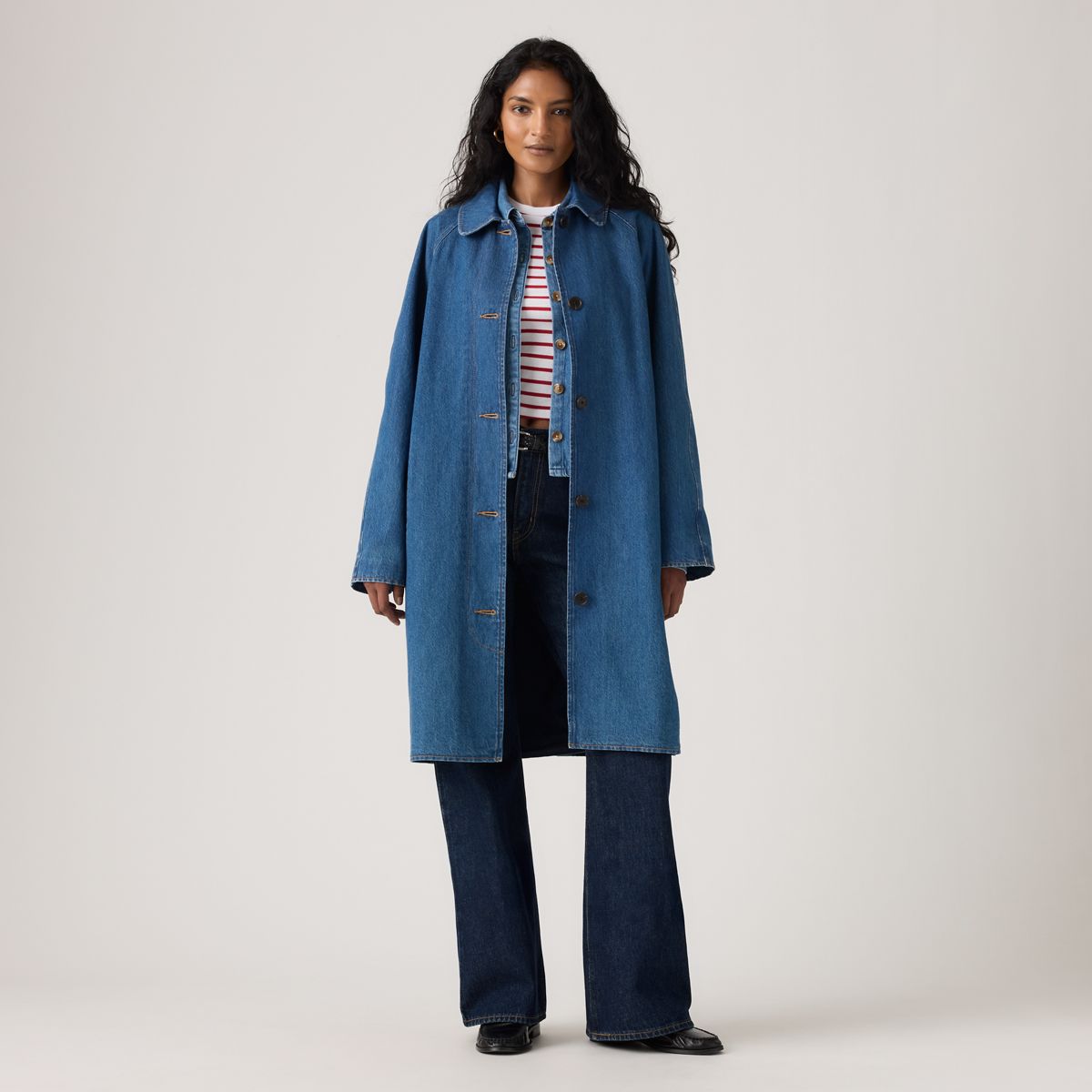 Frankie Mac Trench Coat — Let'S Get Lost Again - Dark Wash