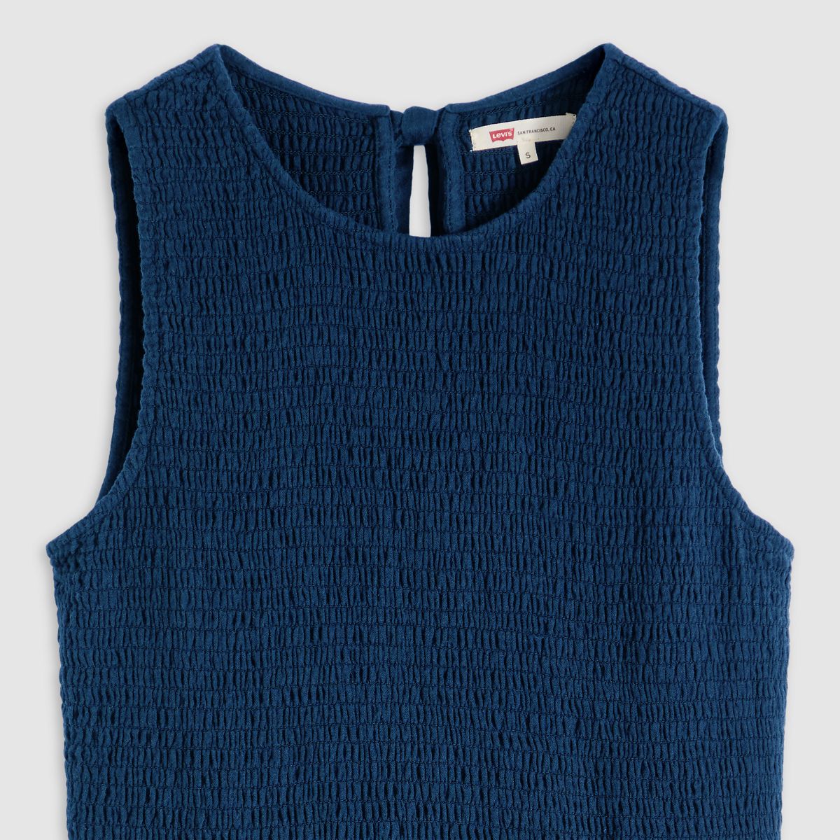 Cely Smocked Midi Dress — Chill Lagoon - Dark Wash