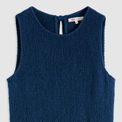 Cely Smocked Midi Dress — Chill Lagoon - Dark Wash 6