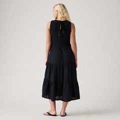 Cely Smocked Midi Dress — Anthracite Night - Black 3