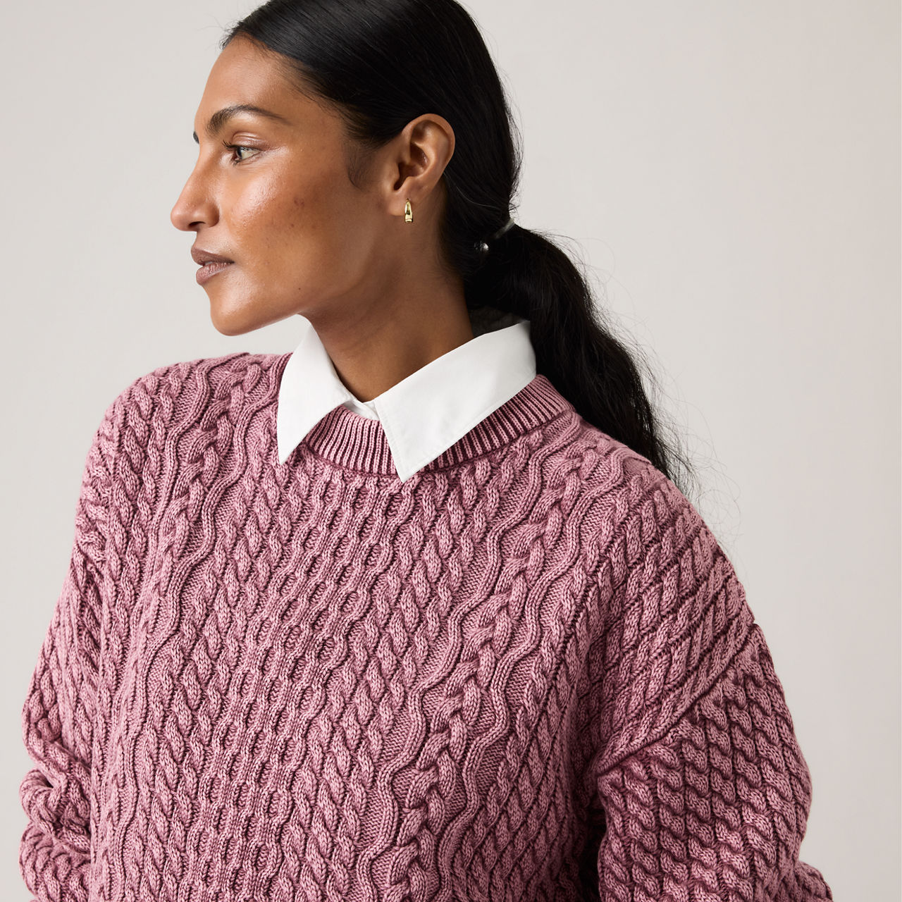 Leilah Cable Crewneck Sweater 2