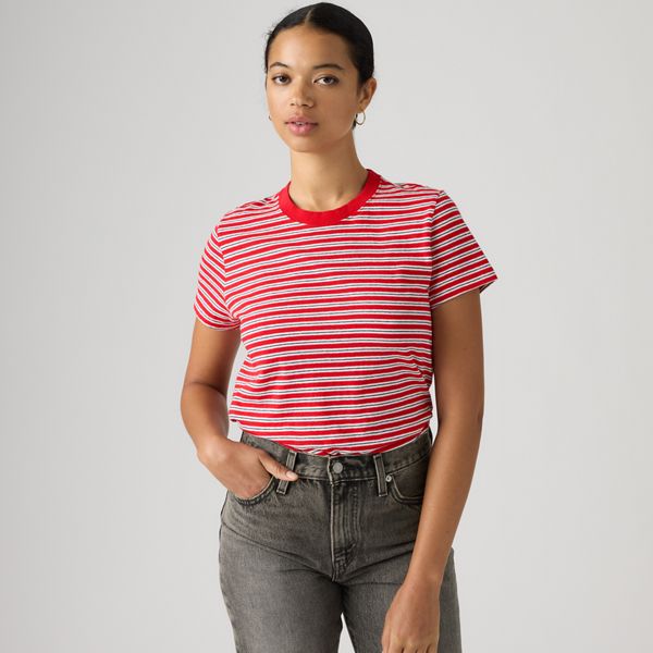 Favorite Short-Sleeve Tee — Bliss Stripe True Red - Red