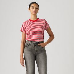 Favorite Short-Sleeve Tee — Bliss Stripe True Red - Red 3