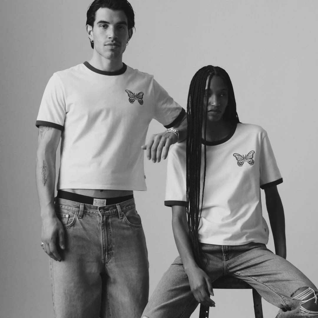 Levi's® Pride Shrunken Ringer Tee - White | Levi's® US
