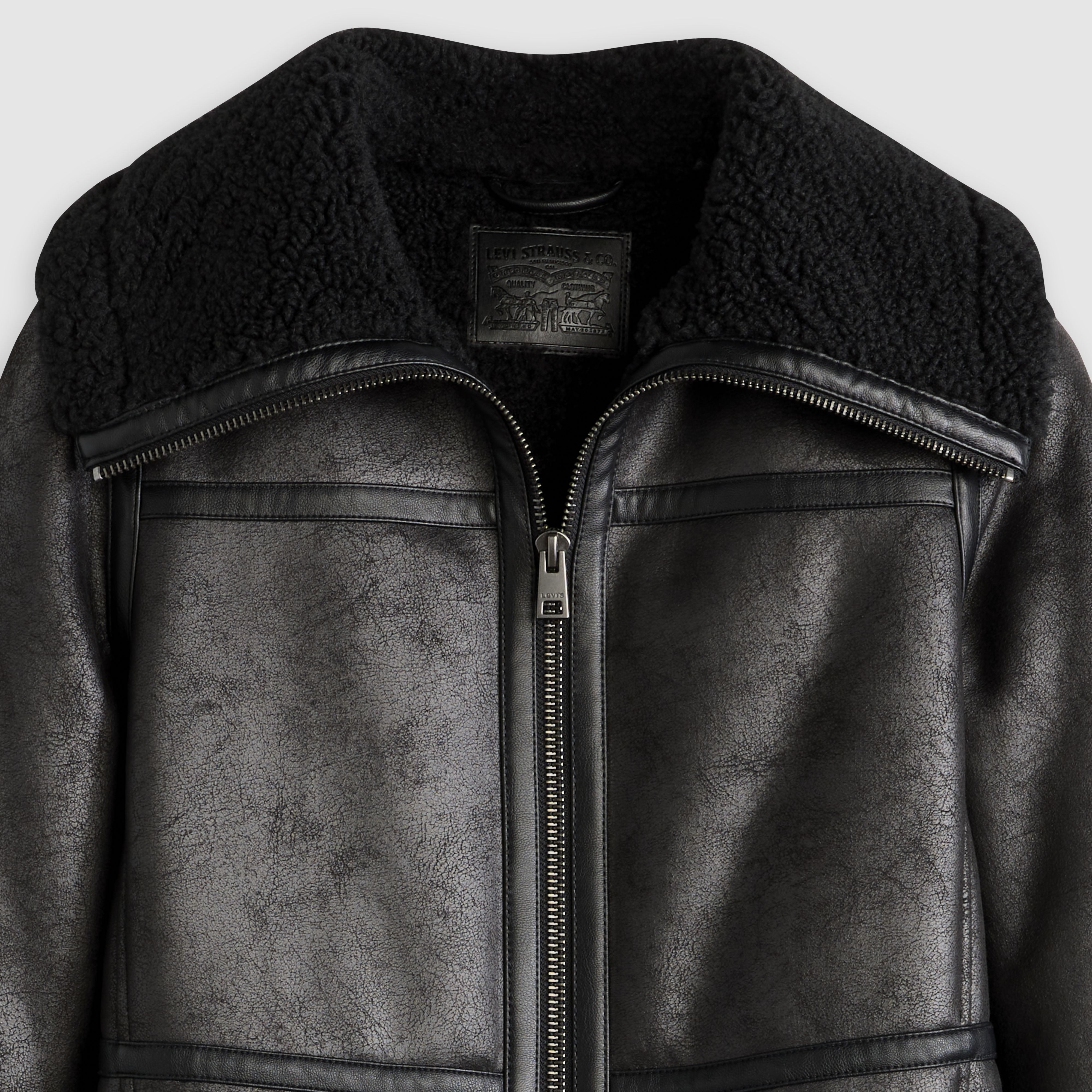 Faux Shearling Funnel Coat 6