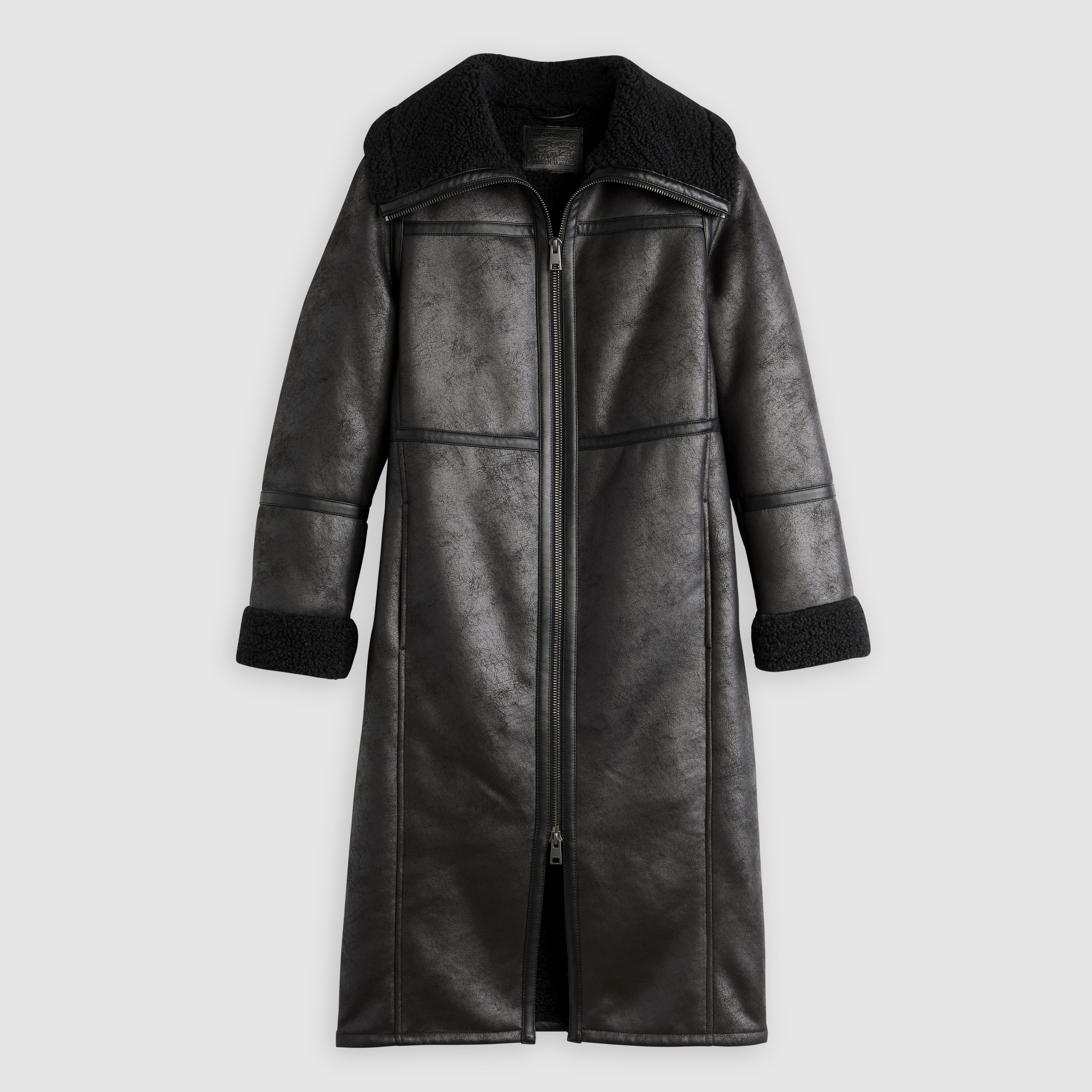 Faux Shearling Funnel Coat 5