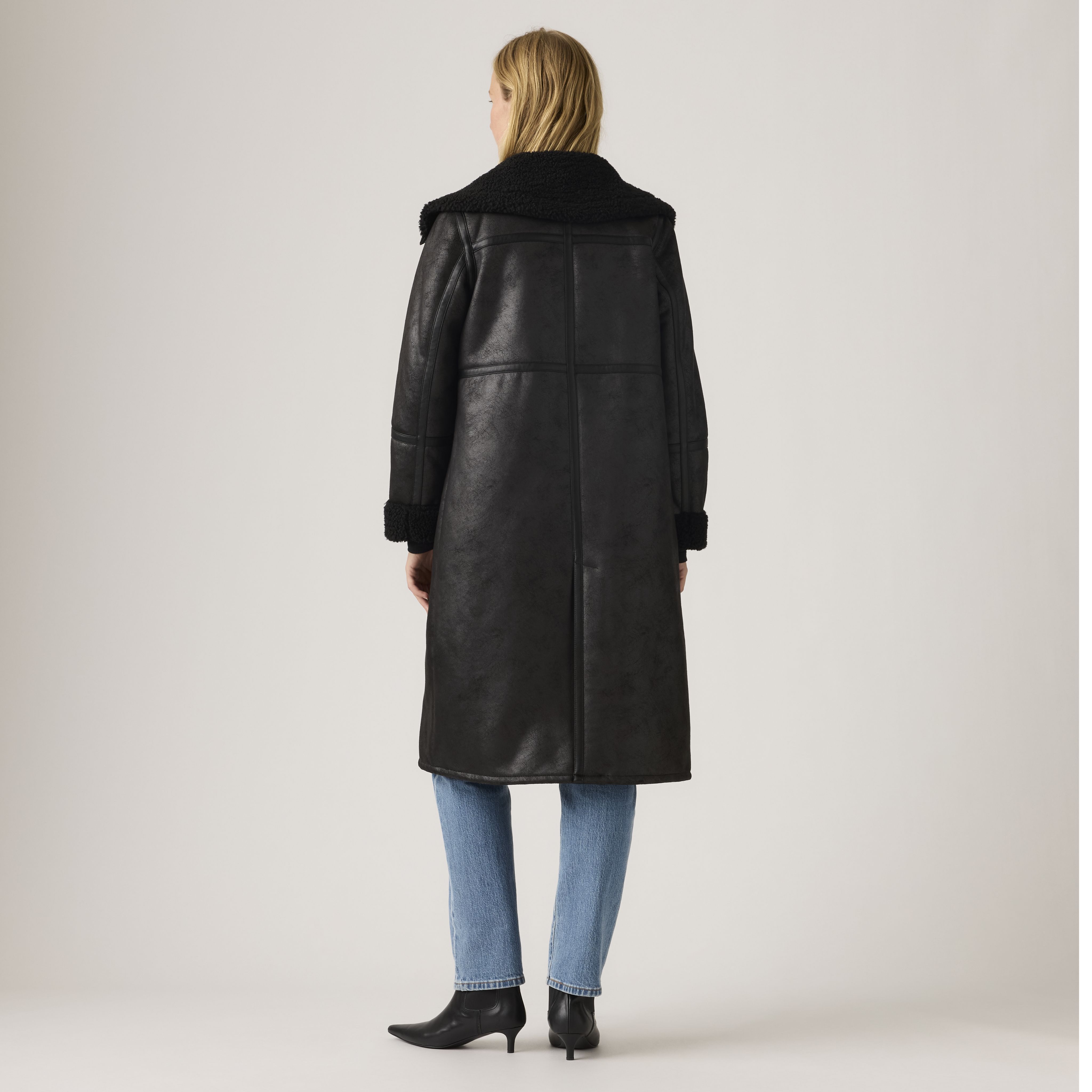 Faux Shearling Funnel Coat 4