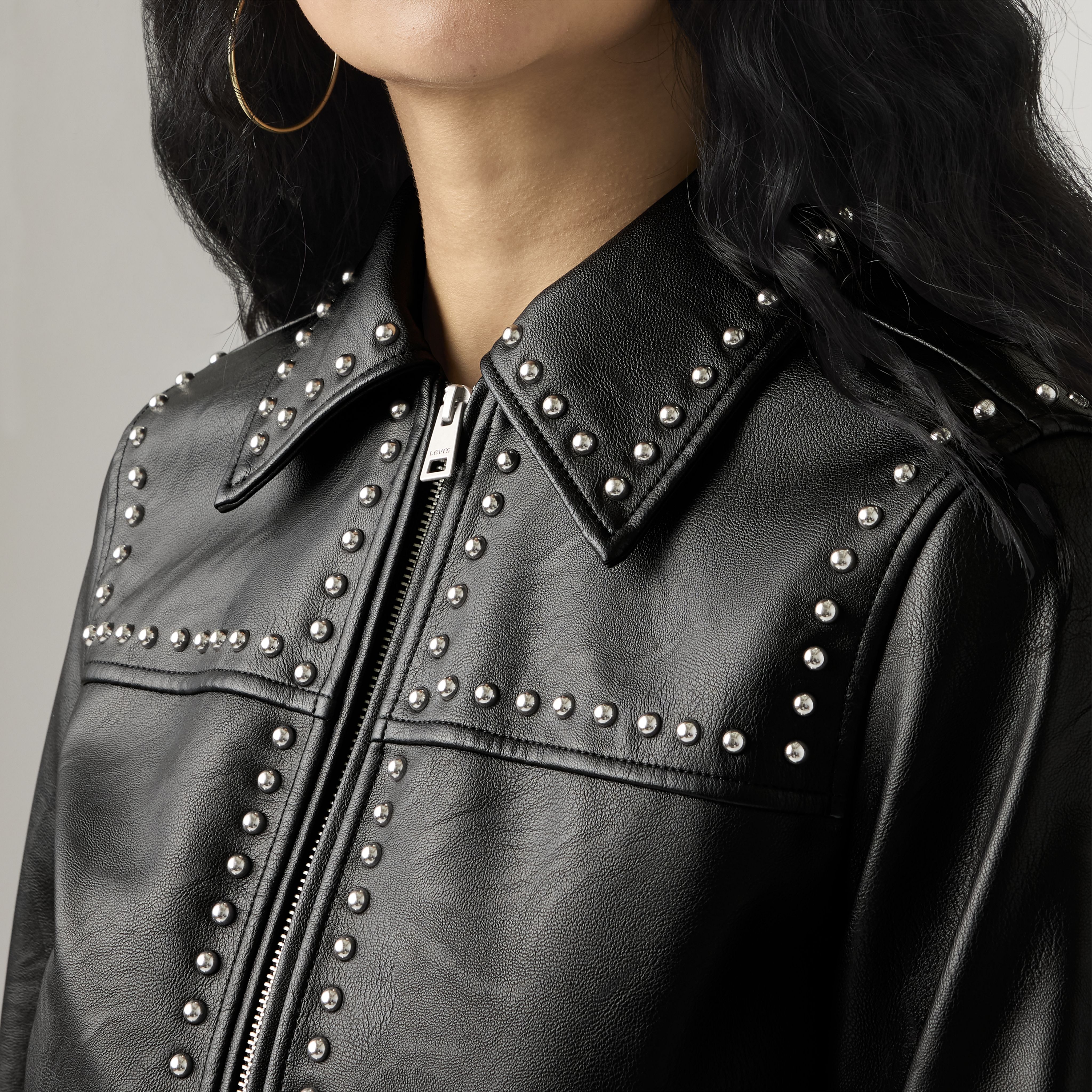Faux Leather Studded Jacket 2
