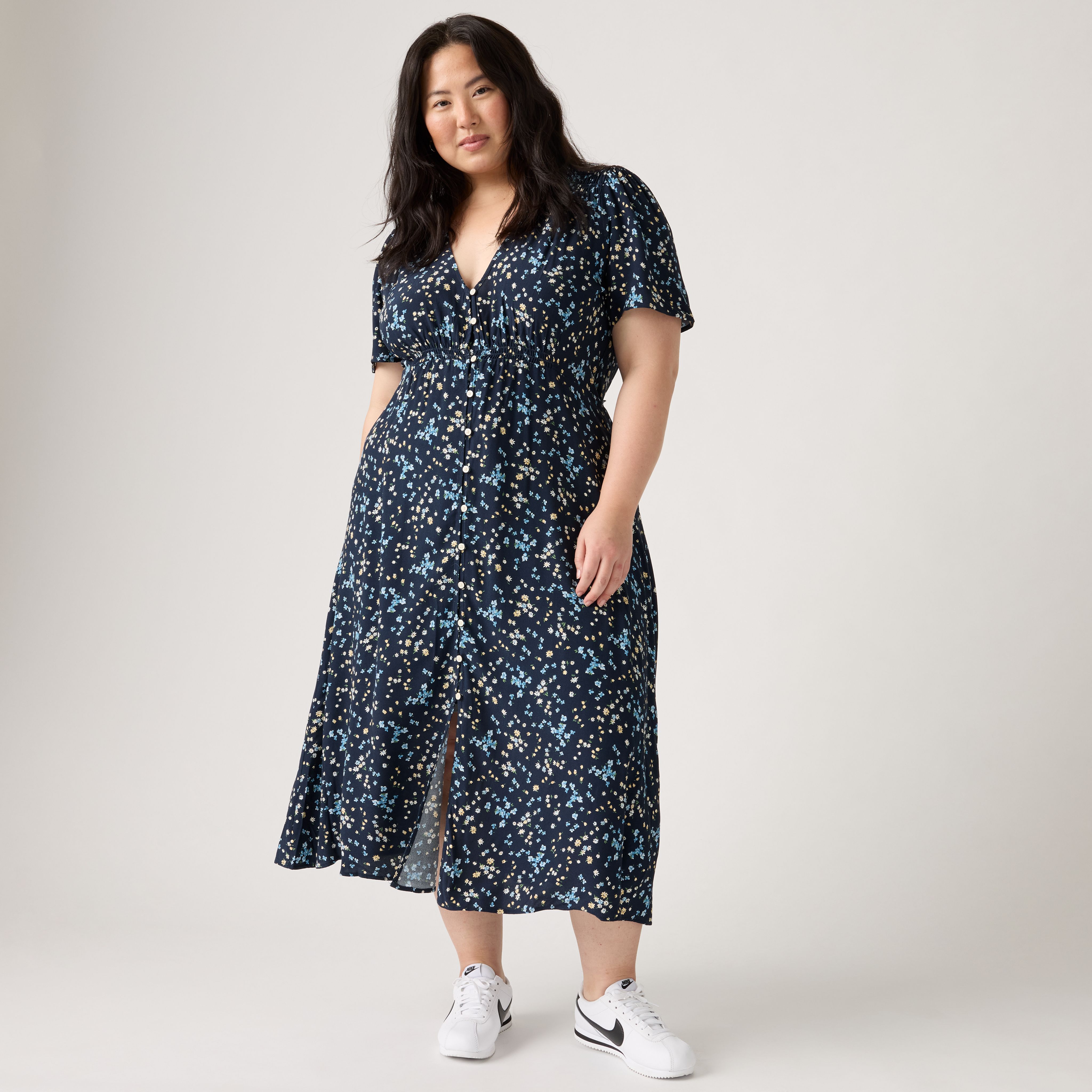 Paola Short-Sleeve Midi Dress (Plus Size) 1