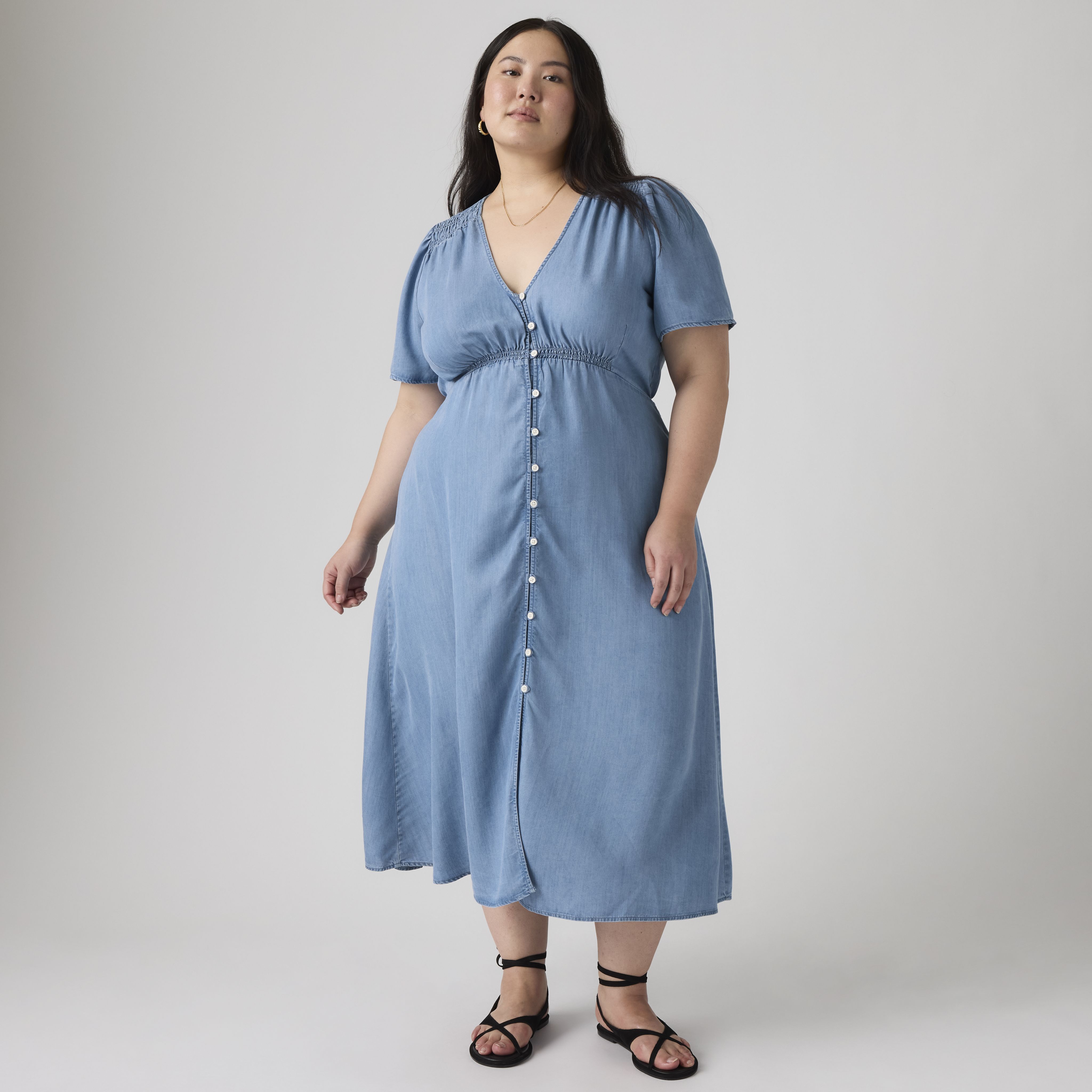 Paola Short-Sleeve Midi Dress (Plus Size) 1