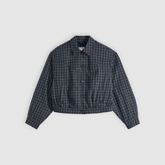 Dani Western Harrington Jacket — Phoebe Check Magnet - Blue 5