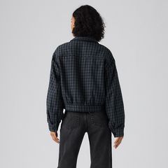 Dani Western Harrington Jacket — Phoebe Check Magnet - Blue 4