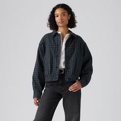 Dani Western Harrington Jacket — Phoebe Check Magnet - Blue 3