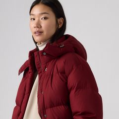 Tate Bubble Puffer Jacket — Warm Cabernet - Red 2