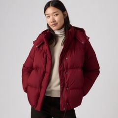 Tate Bubble Puffer Jacket — Warm Cabernet - Red 1