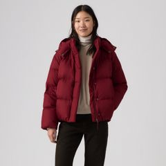 Tate Bubble Puffer Jacket — Warm Cabernet - Red 3