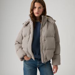Tate Bubble Puffer Jacket — Yoli Gingham Plaid As Header - Multi-Color 1