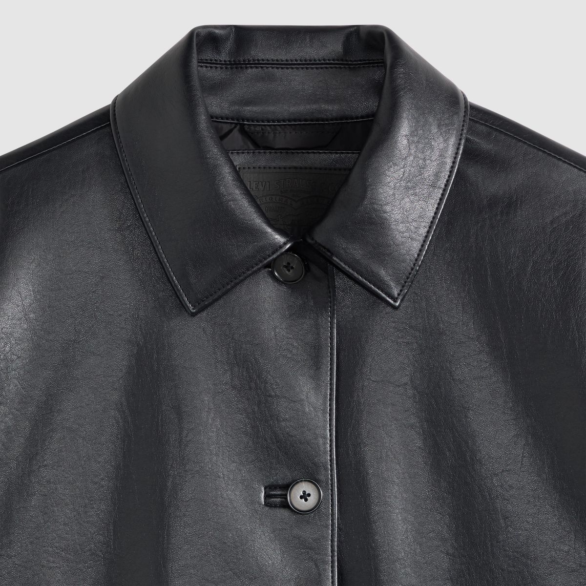 Mia Cropped Coat — Anthracite Night - Black