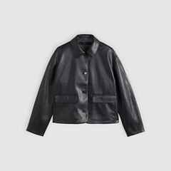 Mia Cropped Coat — Anthracite Night - Black 5