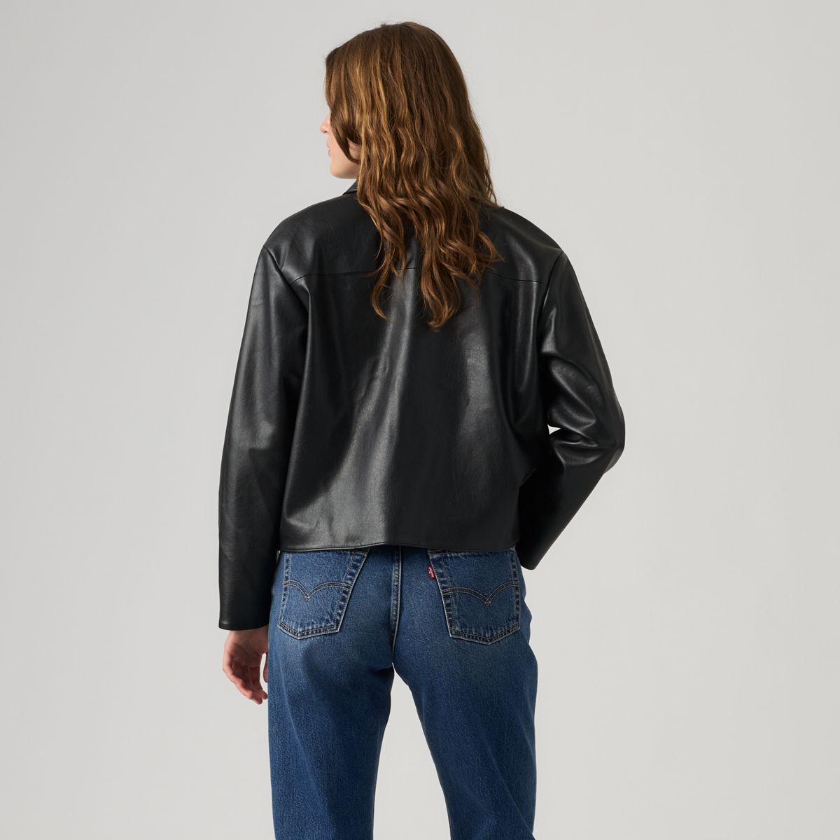 Mia Cropped Coat — Anthracite Night - Black