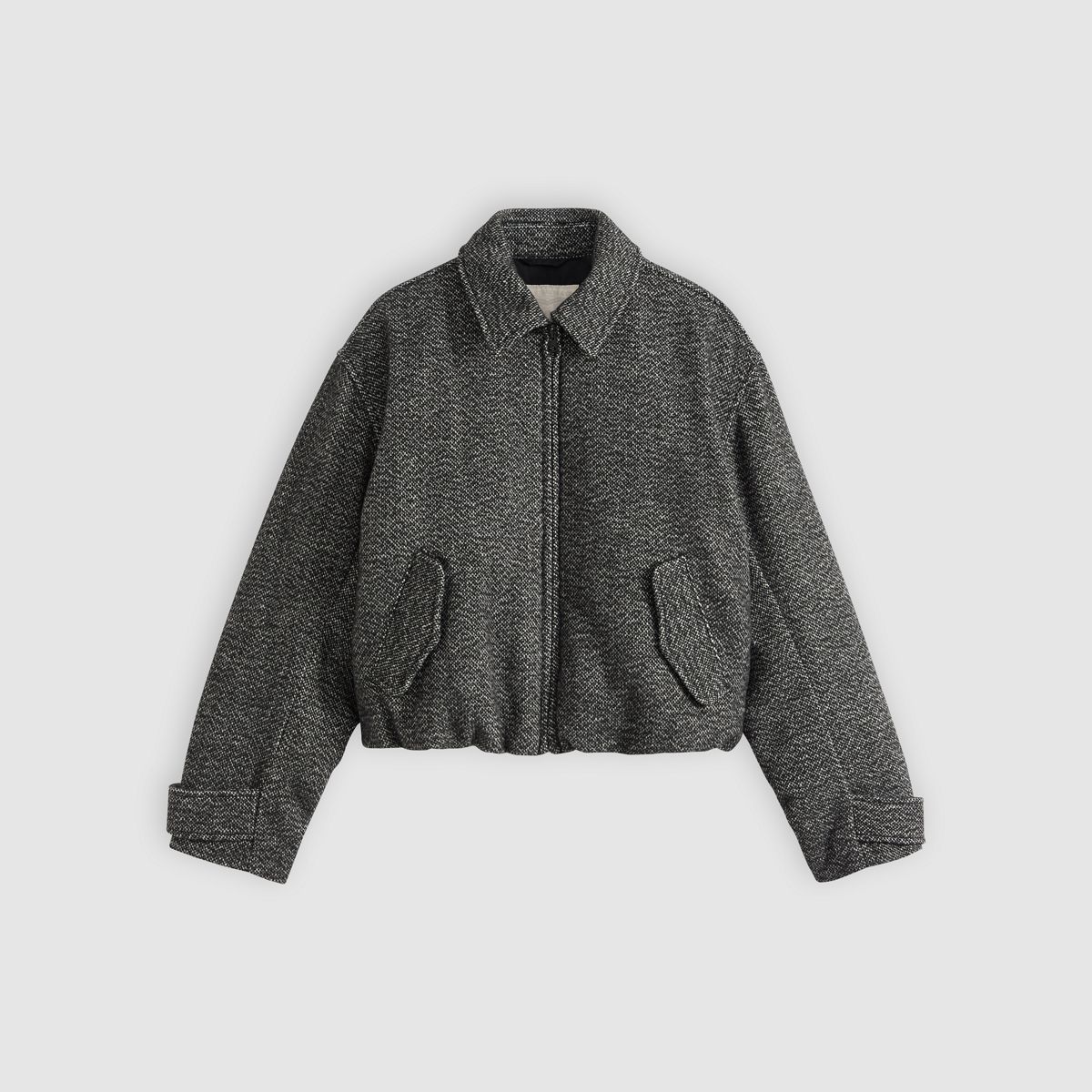Skyler Bomber Jacket — Skyler Donegal Black & White - Black