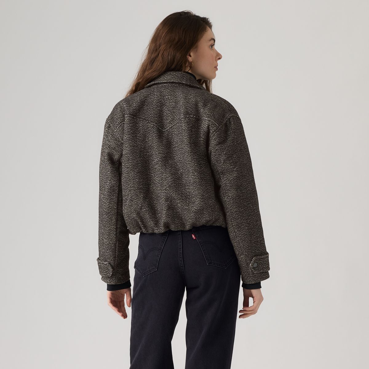 Skyler Bomber Jacket — Skyler Donegal Black & White - Black