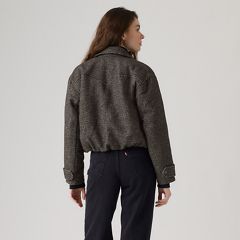 Skyler Bomber Jacket — Skyler Donegal Black & White - Black 4