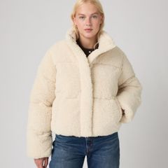 Brynn Cropped Puffer Jacket — White Swan - White 1