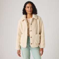 Rema Sherpa Jacket — White Swan - Grey 1