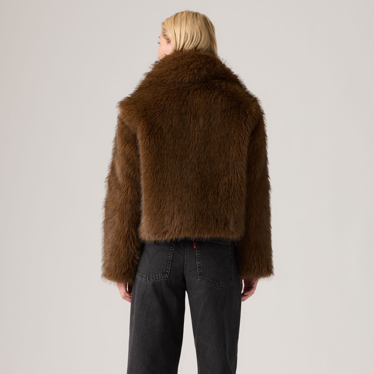 Laney Faux Fur Jacket — Downtown Brown - Brown