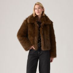 Laney Faux Fur Jacket — Downtown Brown - Brown 4