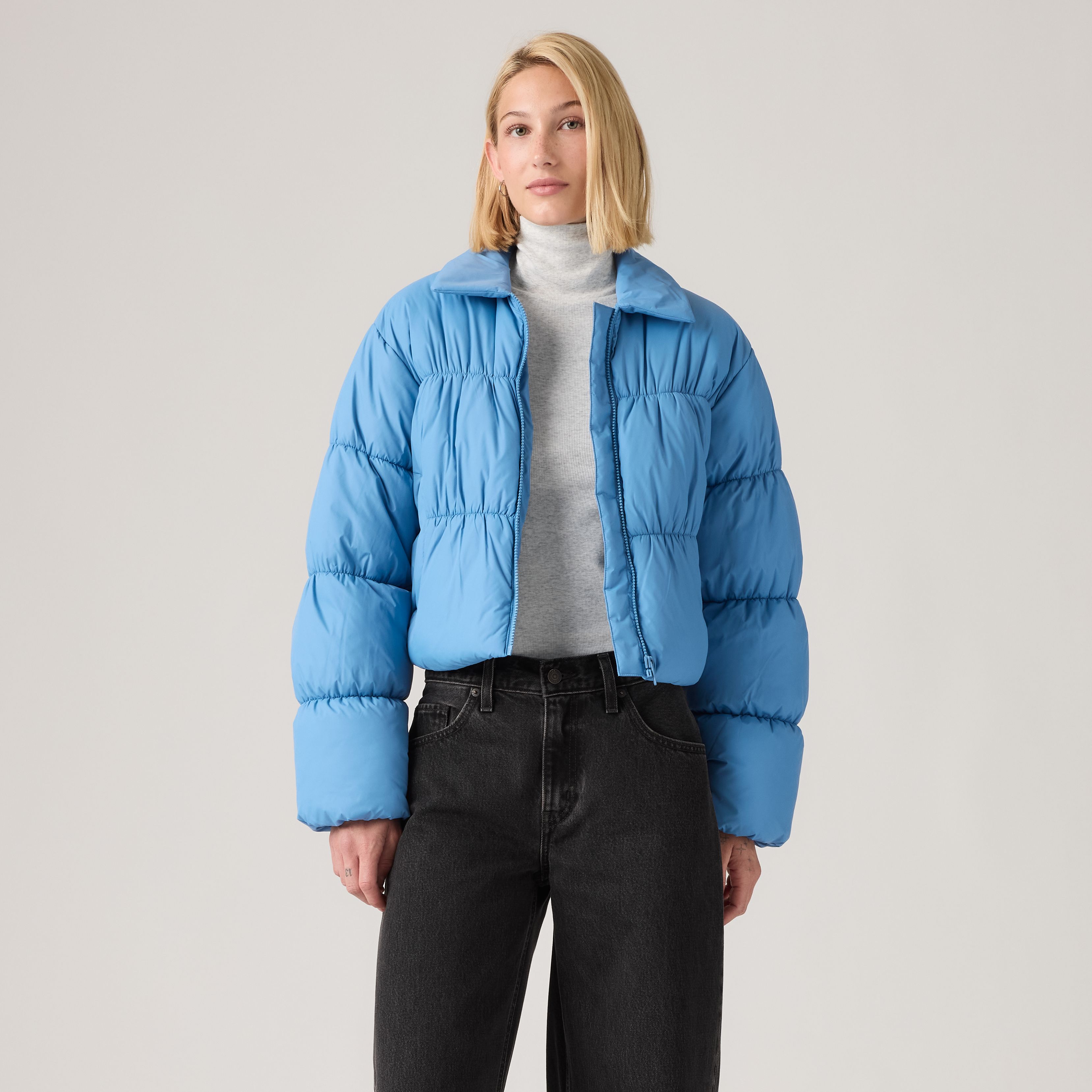 Presley Cropped Collared Puffer Jacket 3