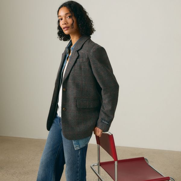 Luna Relaxed Blazer — Luna Glen Plaid As Sample - Multi-Color