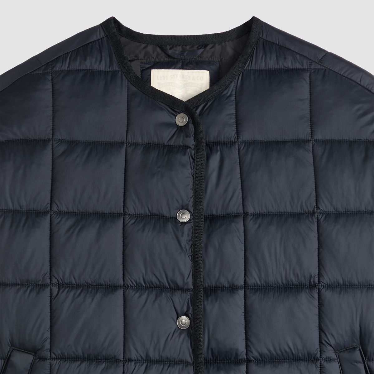 Poppy Quilted Puffer Jacket — Anthracite Night - Black