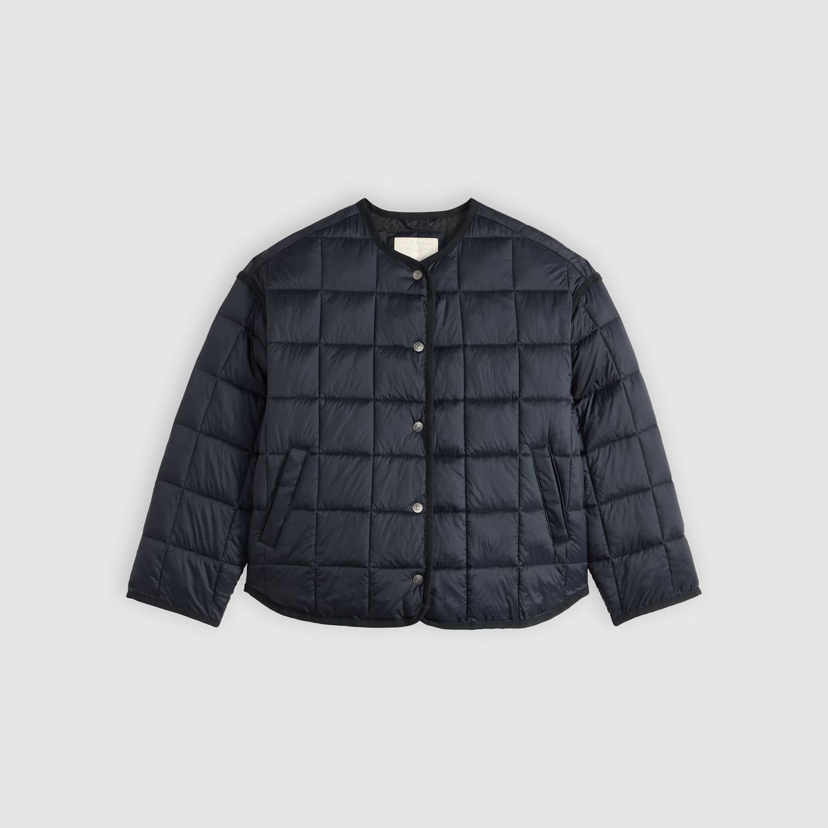 Poppy Quilted Puffer Jacket — Anthracite Night - Black