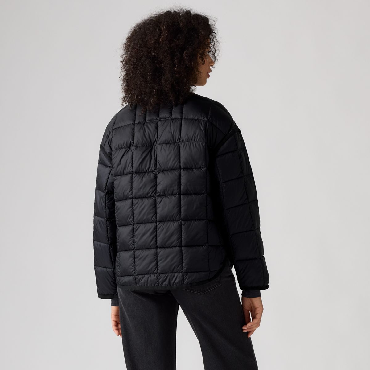 Poppy Quilted Puffer Jacket — Anthracite Night - Black