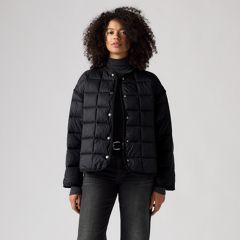 Poppy Quilted Puffer Jacket — Anthracite Night - Black 3