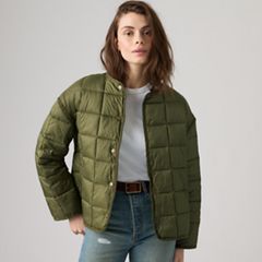 Poppy Quilted Puffer Jacket — Olive Night - Green 1