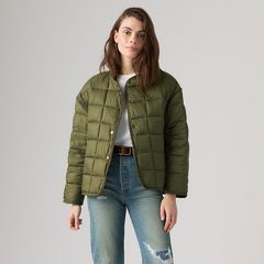 Poppy Quilted Puffer Jacket — Olive Night - Green 3