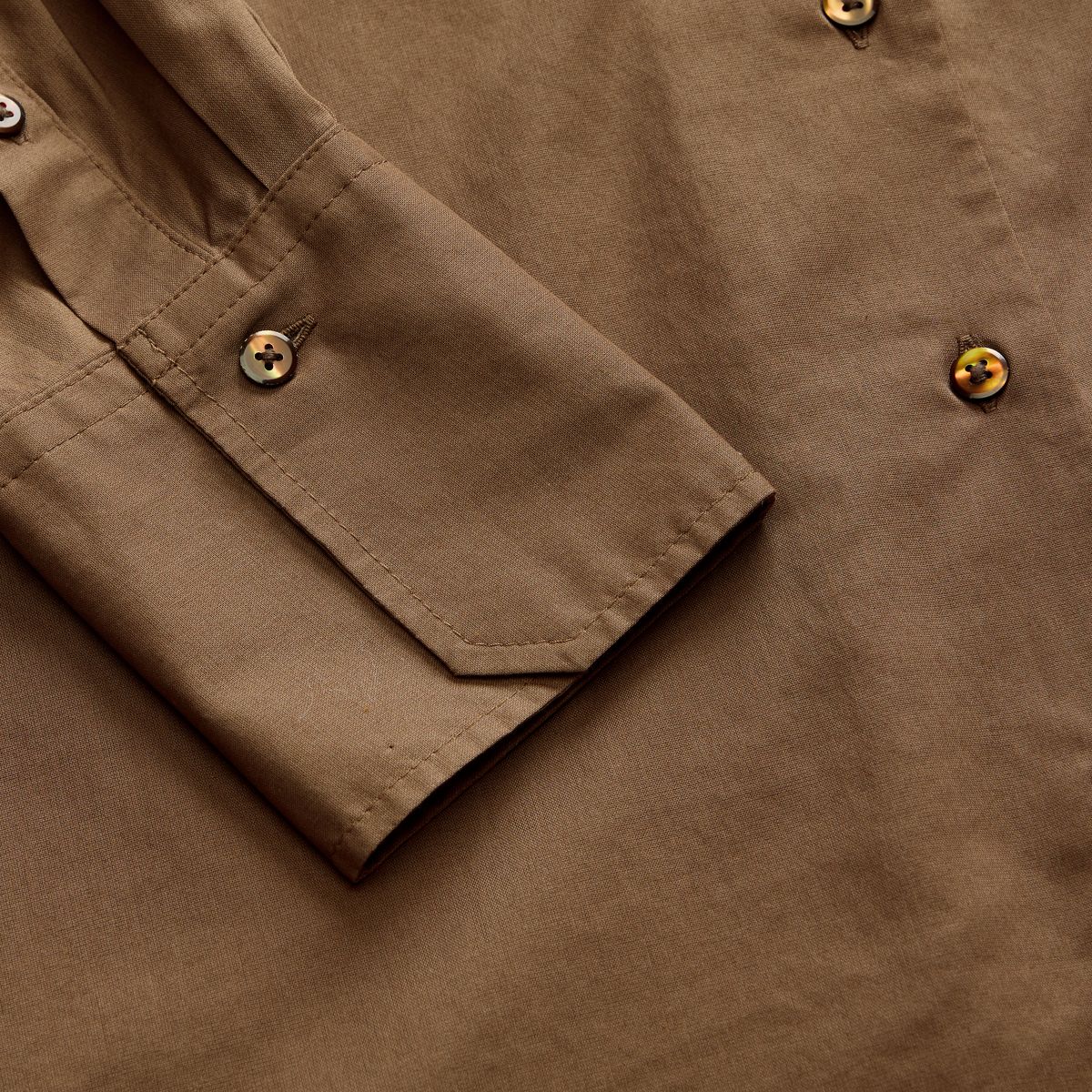 Woven Button Down Shirt — Rain Drum - Brown
