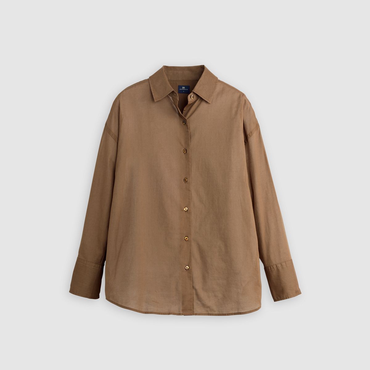 Woven Button Down Shirt — Rain Drum - Brown